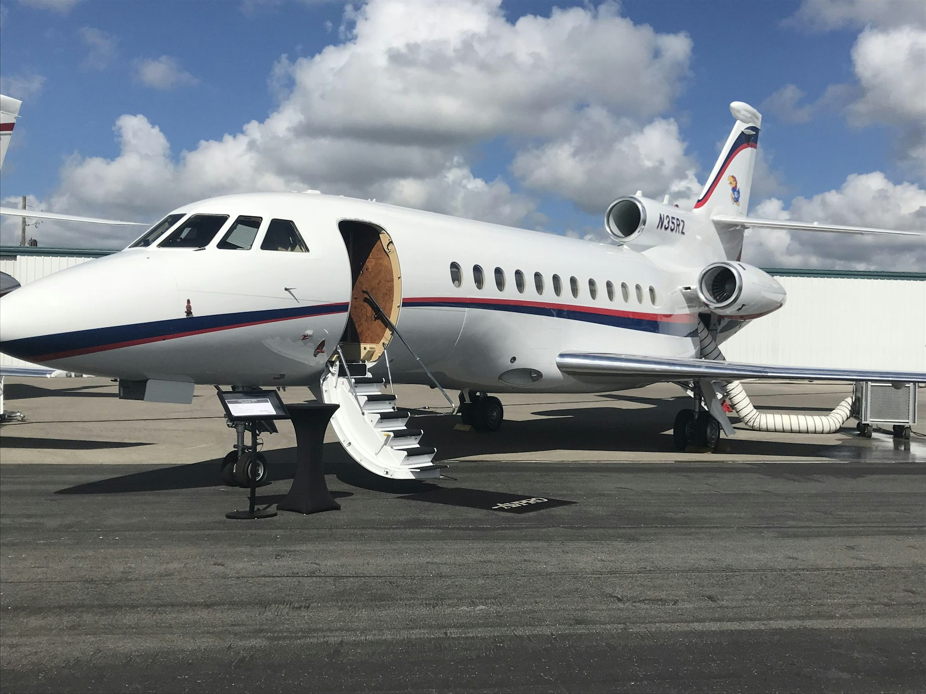 Private jet ready on the tarmac