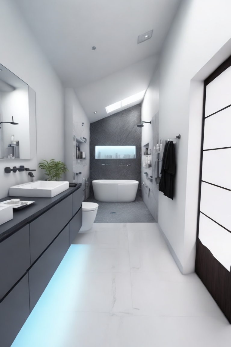 bathroom-with-modern-decoration Bathroom with bathtubs and modern decoration