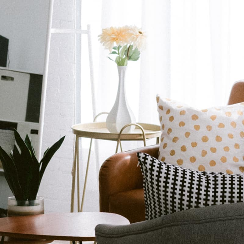 Image of a sofa with a table