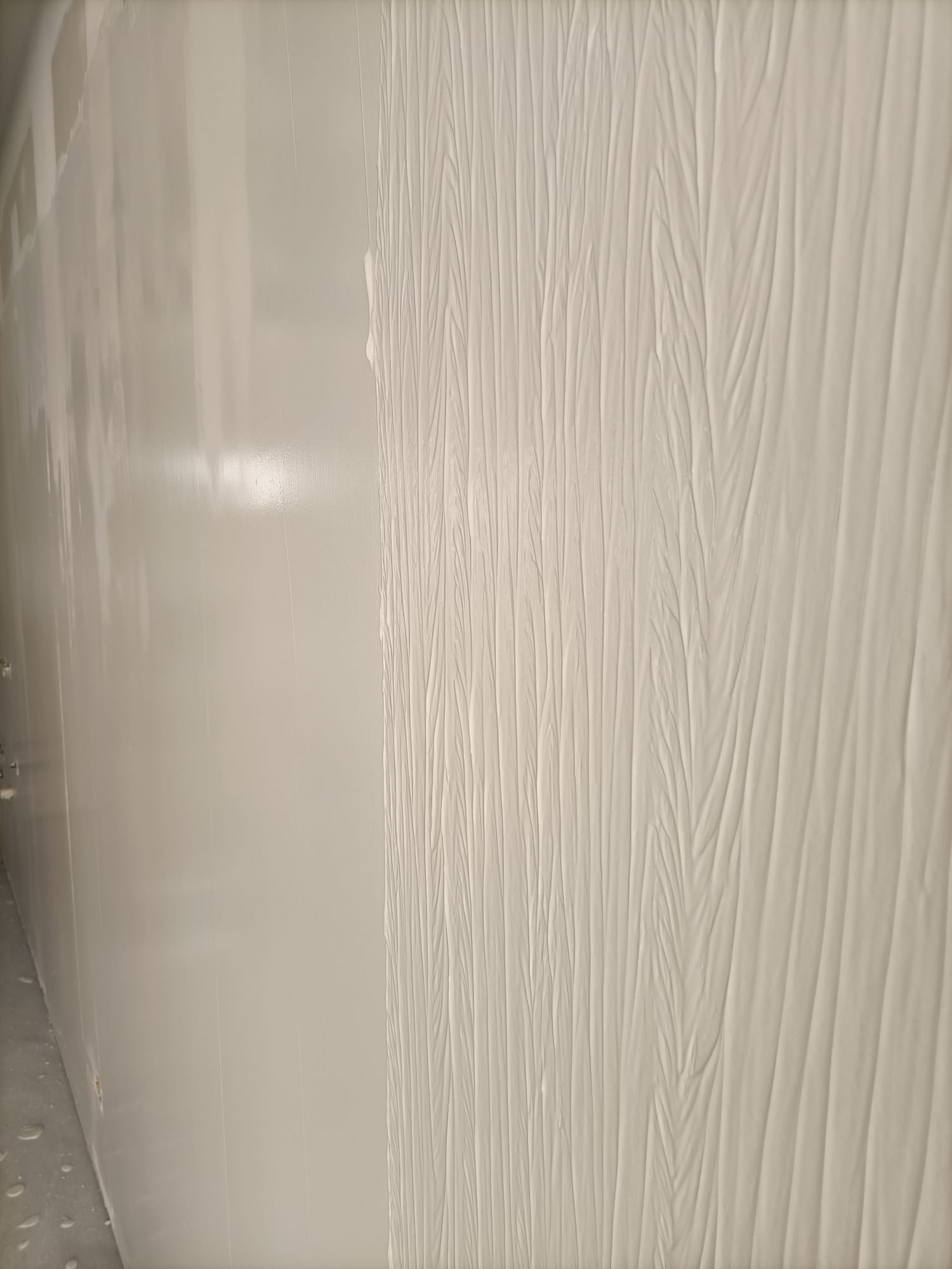 Remodeling work on a refined wall