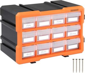 Organizador caixa de armazenamento transparente para ferramentas parafusos