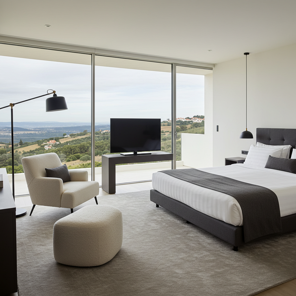 delux_room (3) Modern living room with decoration and armchair