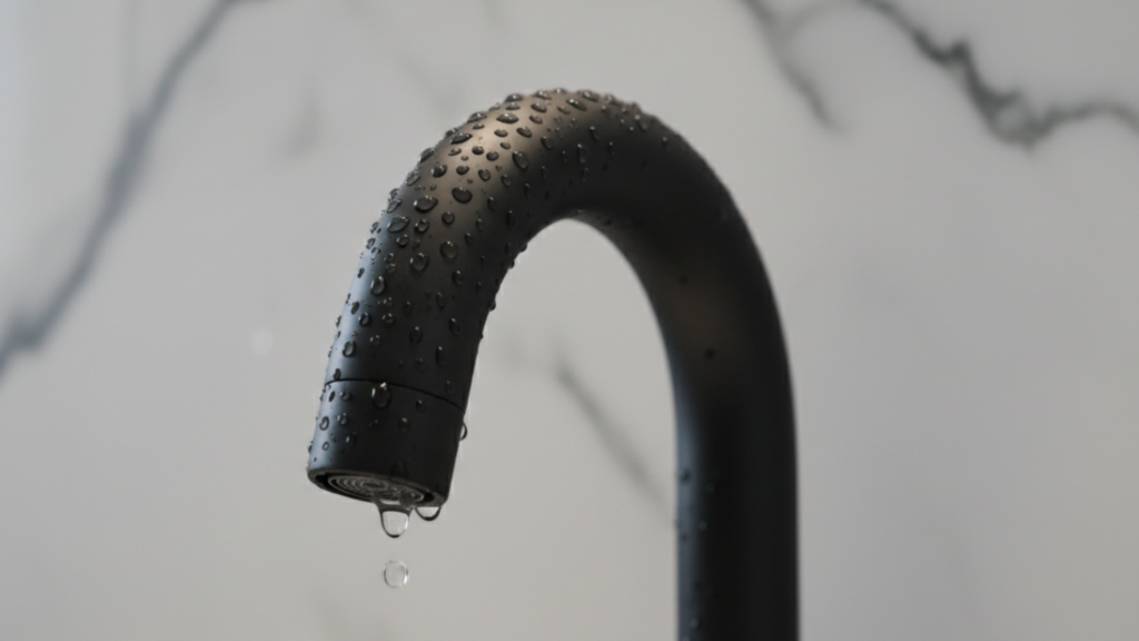 Luxury Bathroom Sanctuary. Elements of a luxury bathroom sanctuary with matte finishes.